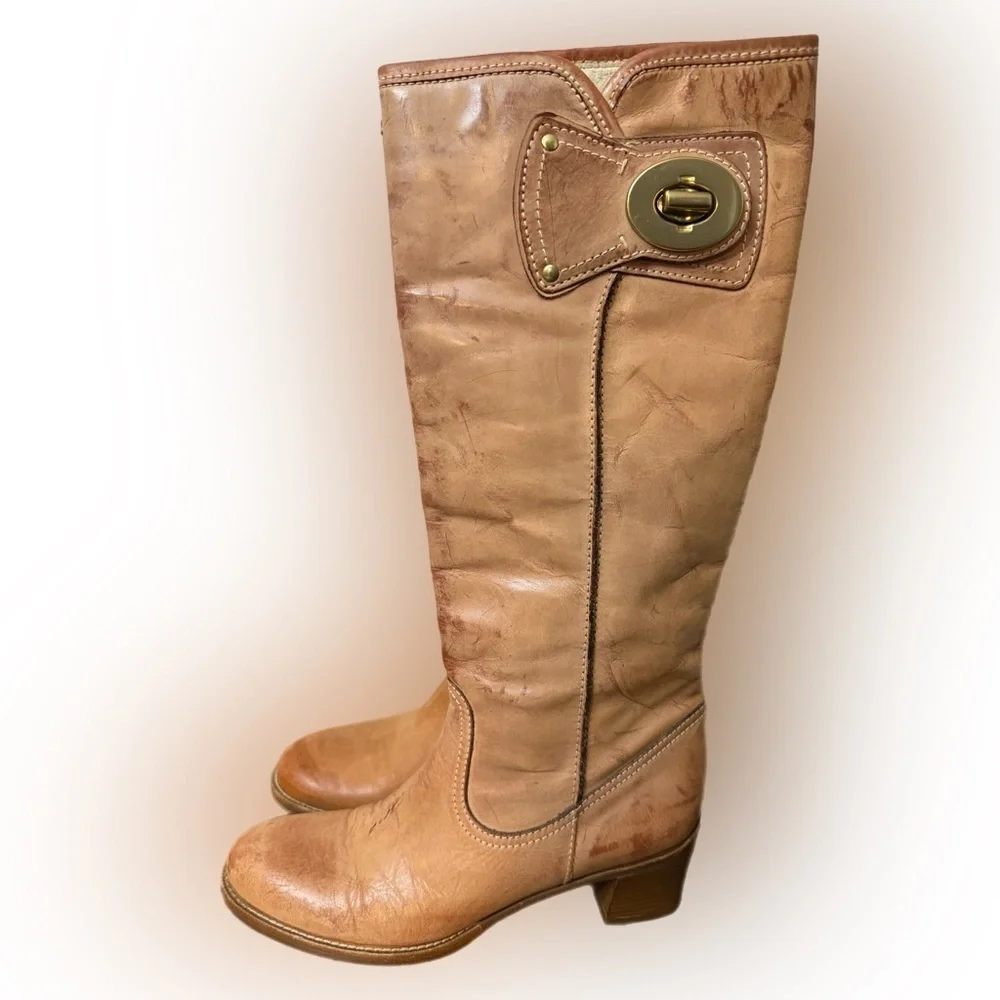 Sara Tan Over the Knee Boots